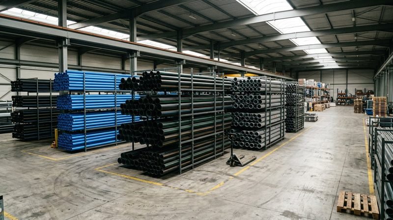 Bodega organizada de tubería